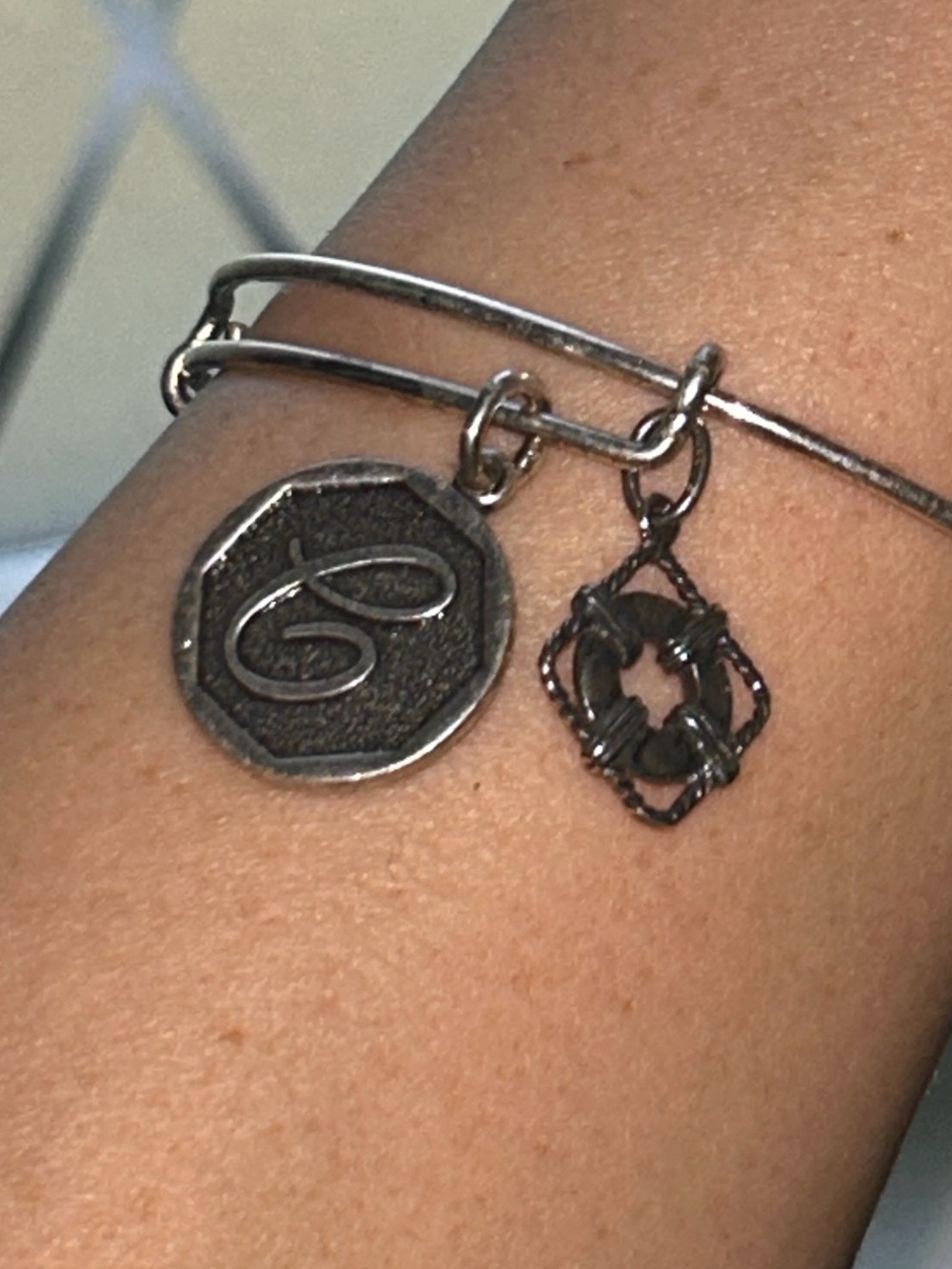 ALEX AND ANI — Initial & Cham Bangle